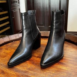 Zara Booties - Black Leather Ankle Size 7 US  37 EU